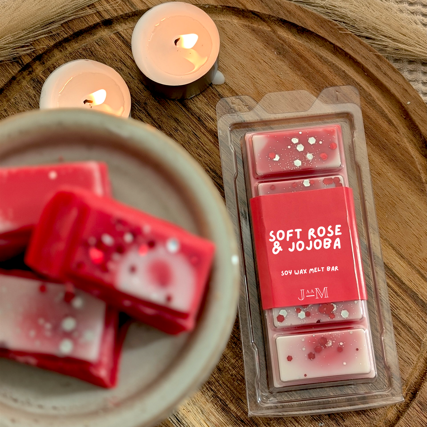Soft Rose & Jojoba Wax Melt Snap Bar