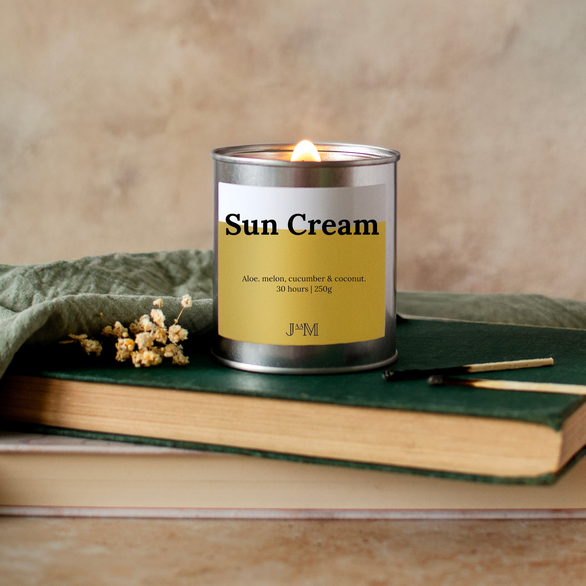 Sun Cream Wood Wick Candle - My Store