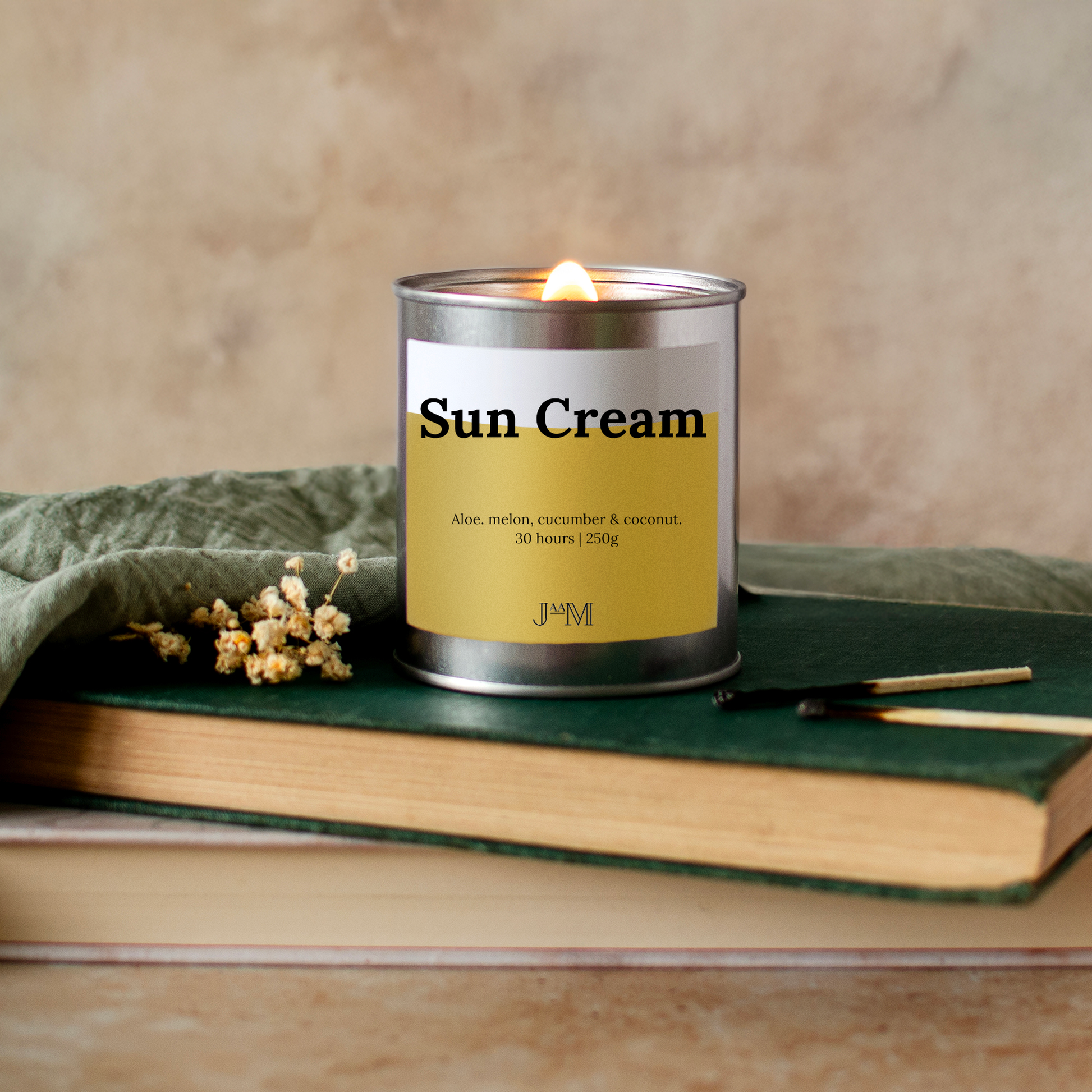 Sun Cream Wood Wick Candle - My Store