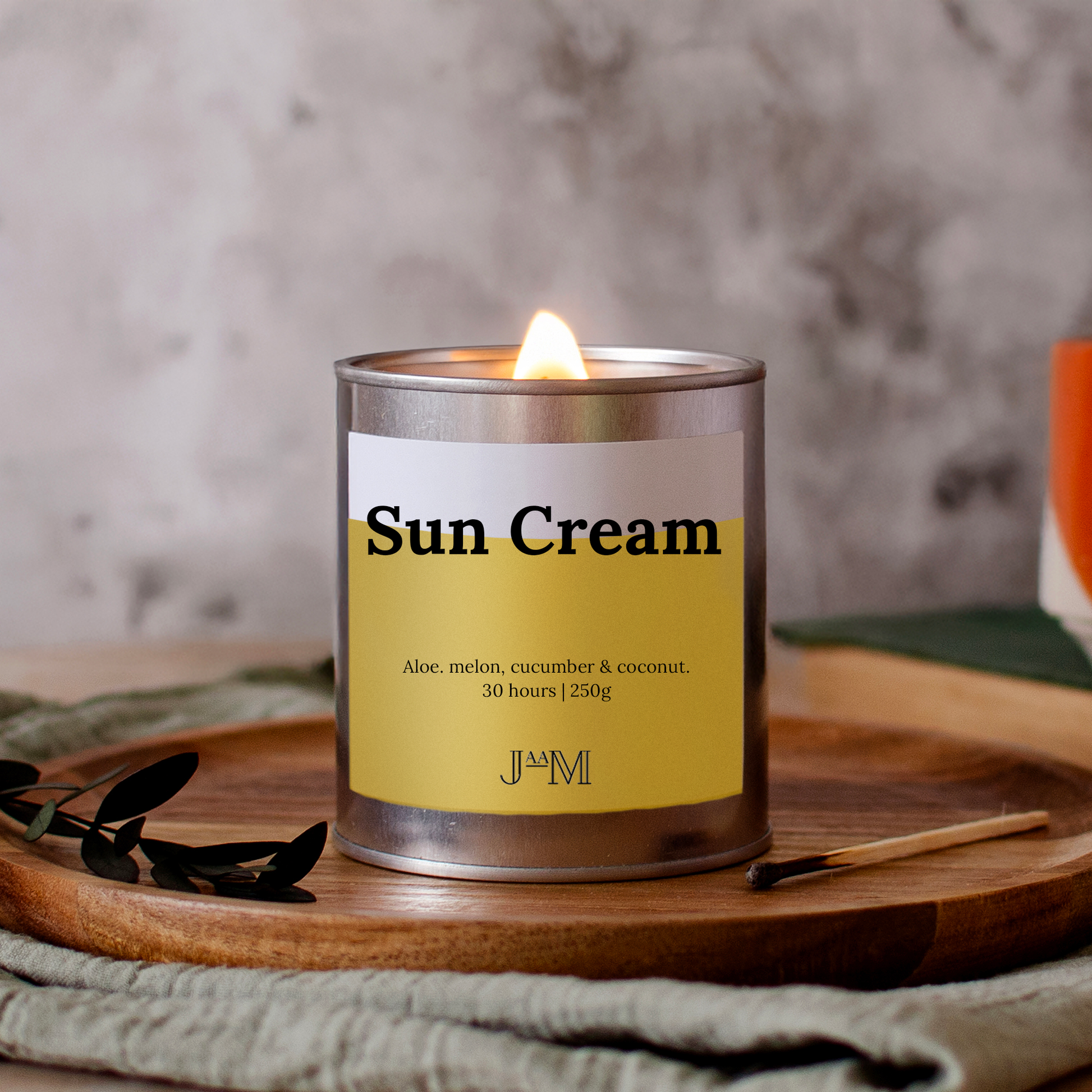 Sun Cream Wood Wick Candle - My Store