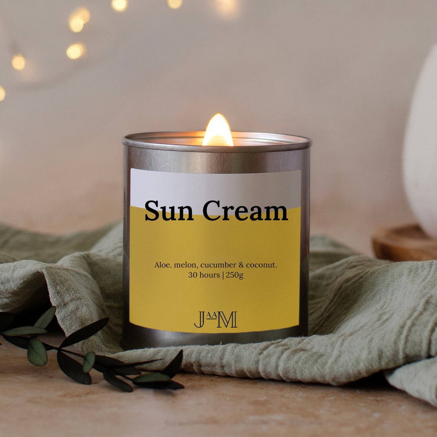 Sun Cream Wood Wick Candle - My Store