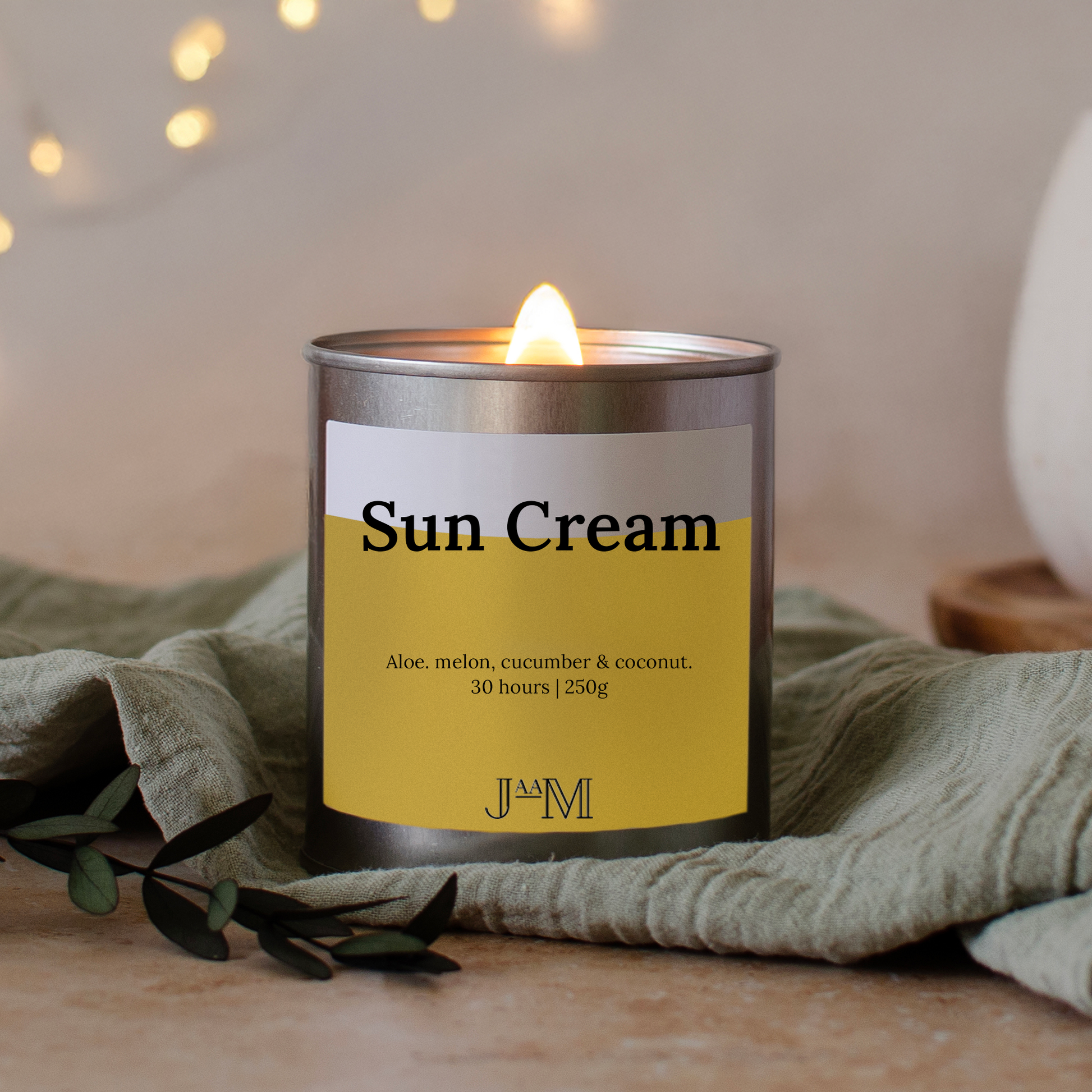Sun Cream Wood Wick Candle - My Store