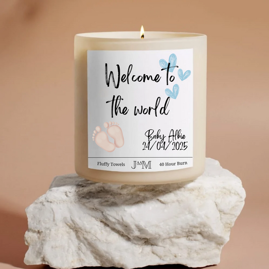 Personalised Baby Boy Candle Gift Set
