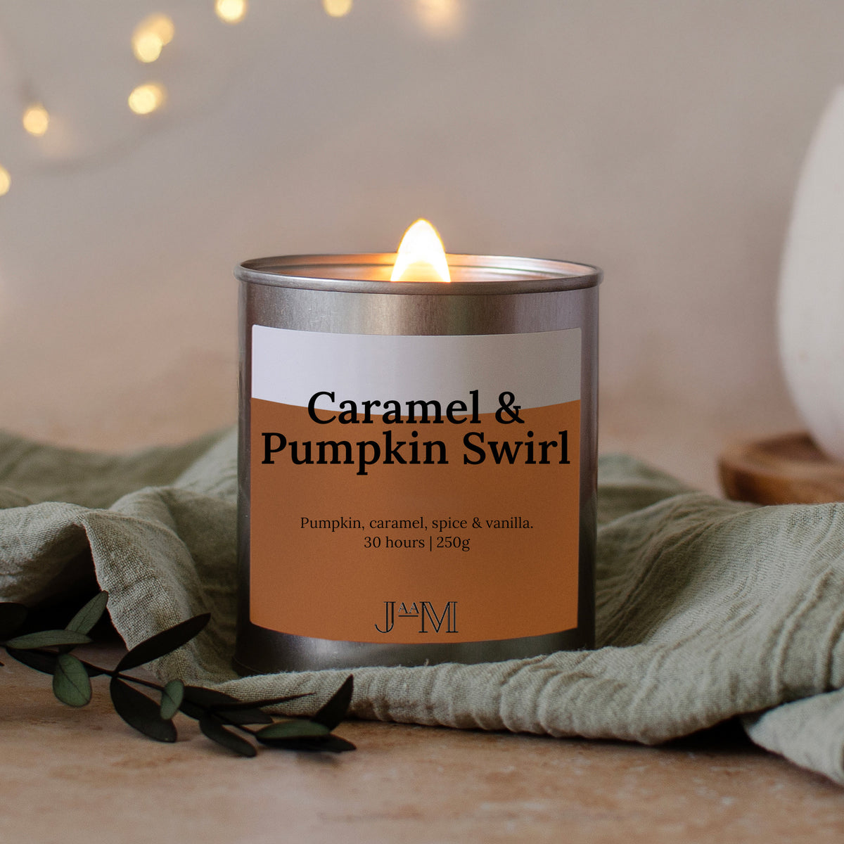Caramel & Pumpkin Swirl Wood Wick Candle - My Store
