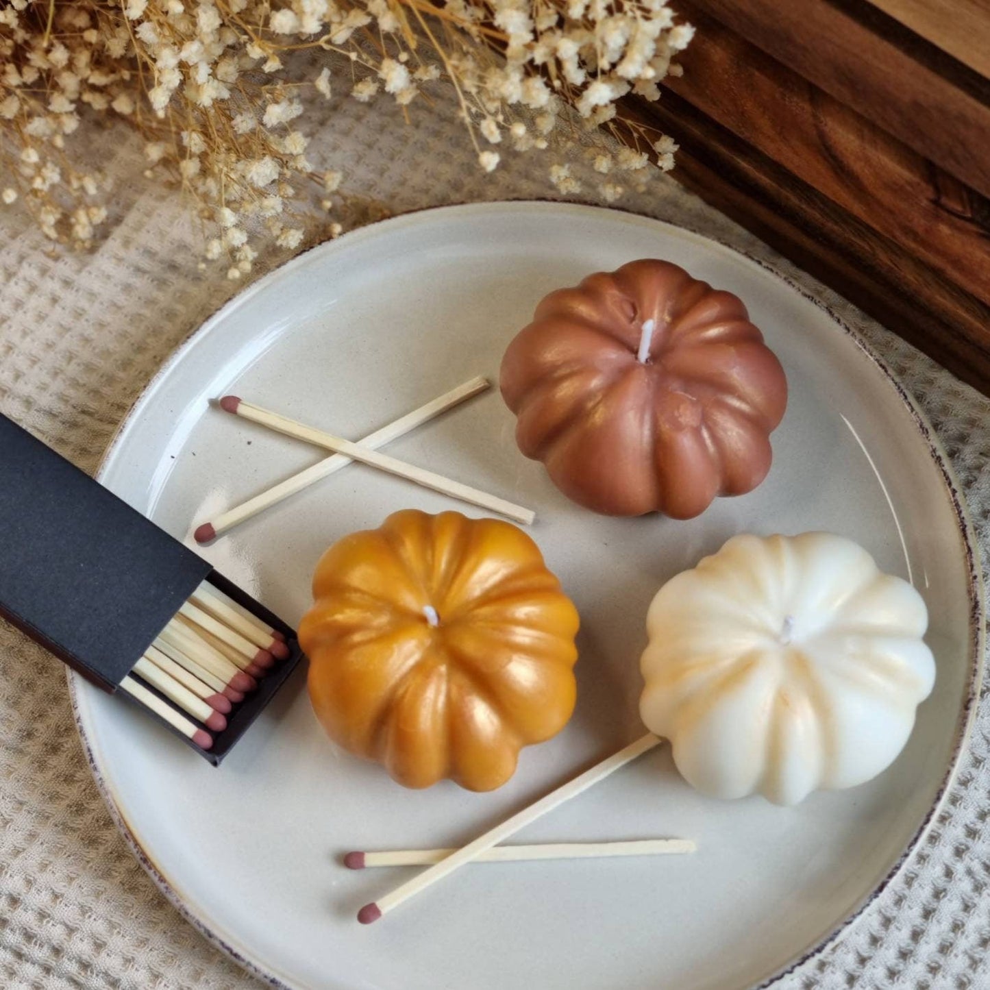 Trio Pumpkin Decor Candles