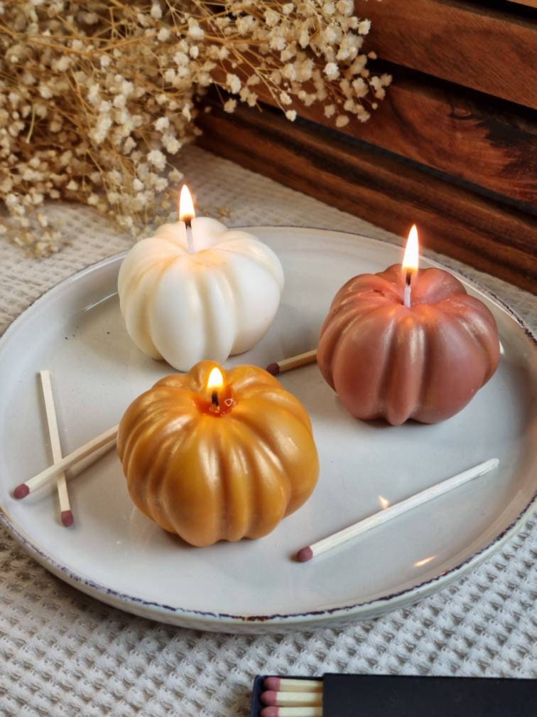 Trio Pumpkin Decor Candles