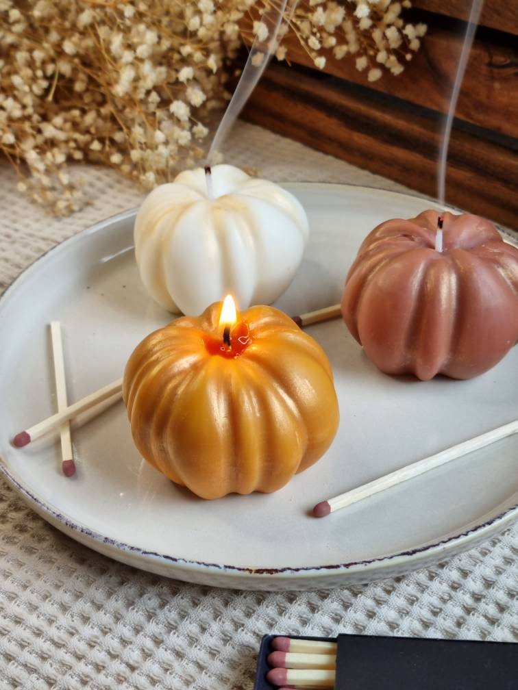 Trio Pumpkin Decor Candles