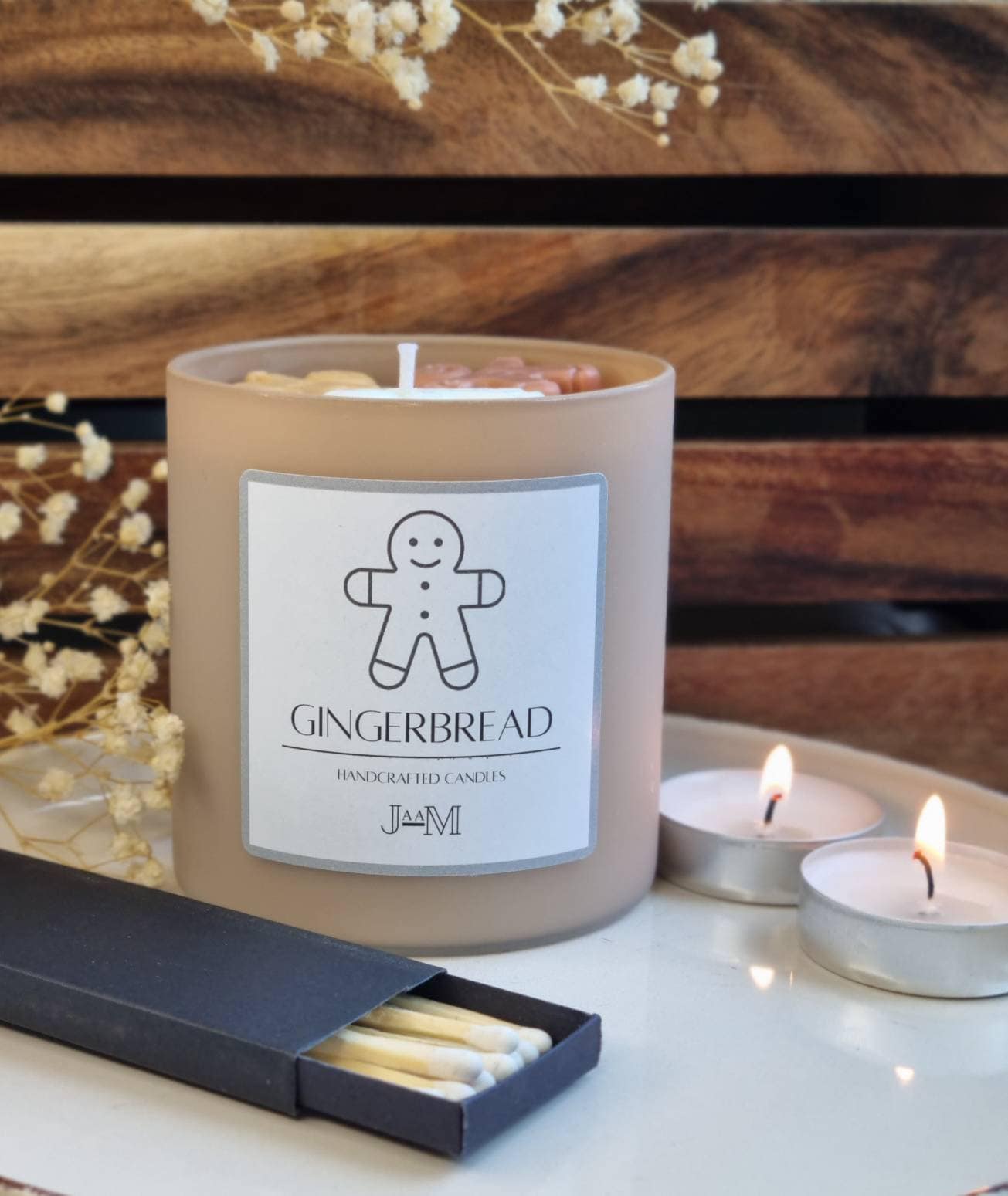 Gingerbread scented candle with matches - My Store