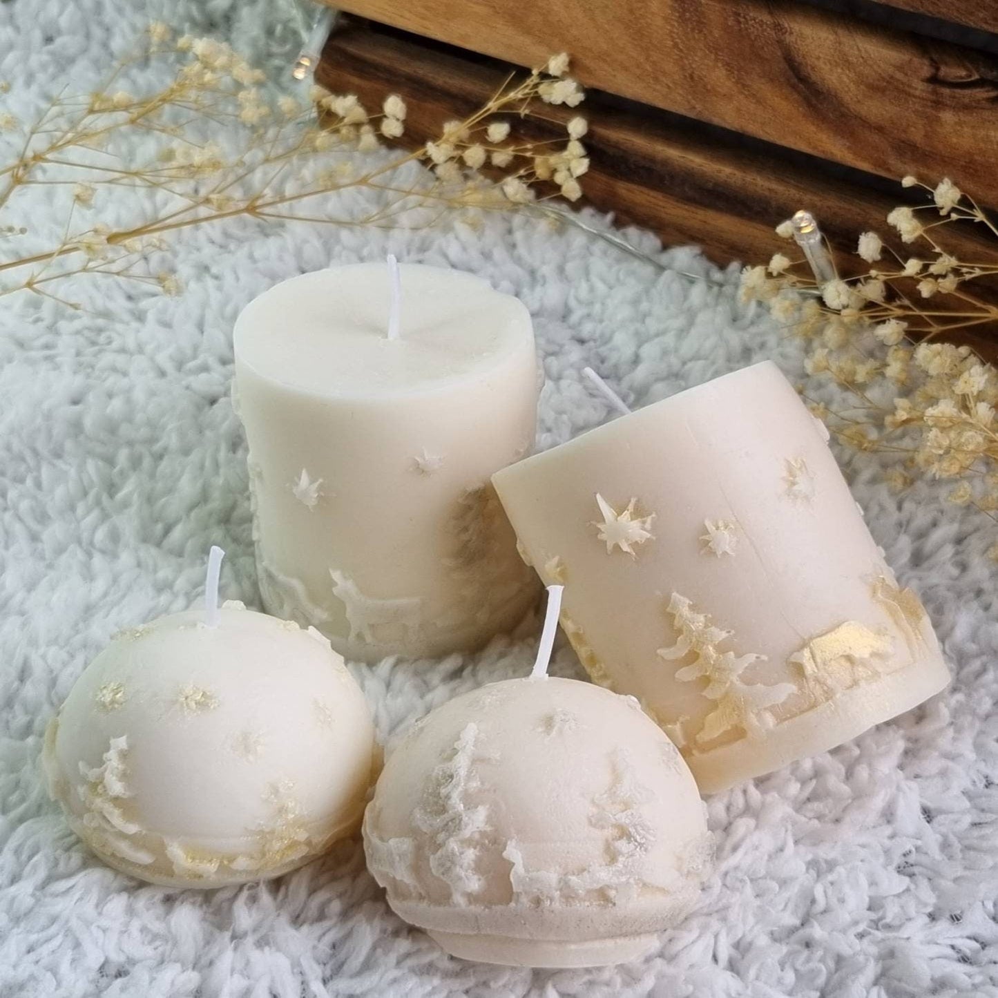 Christmas candle. Christmas decor. Set of candles. candle christmas. - My Store