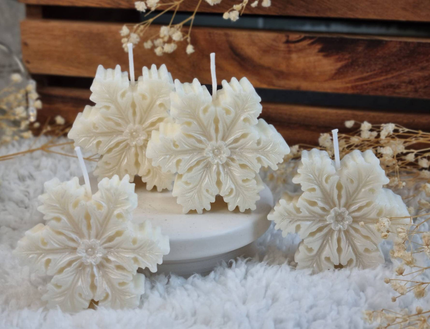 Christmas candle. Christmas decor. Snowflake candle. Snowflake decor. Christmas gift set. - My Store