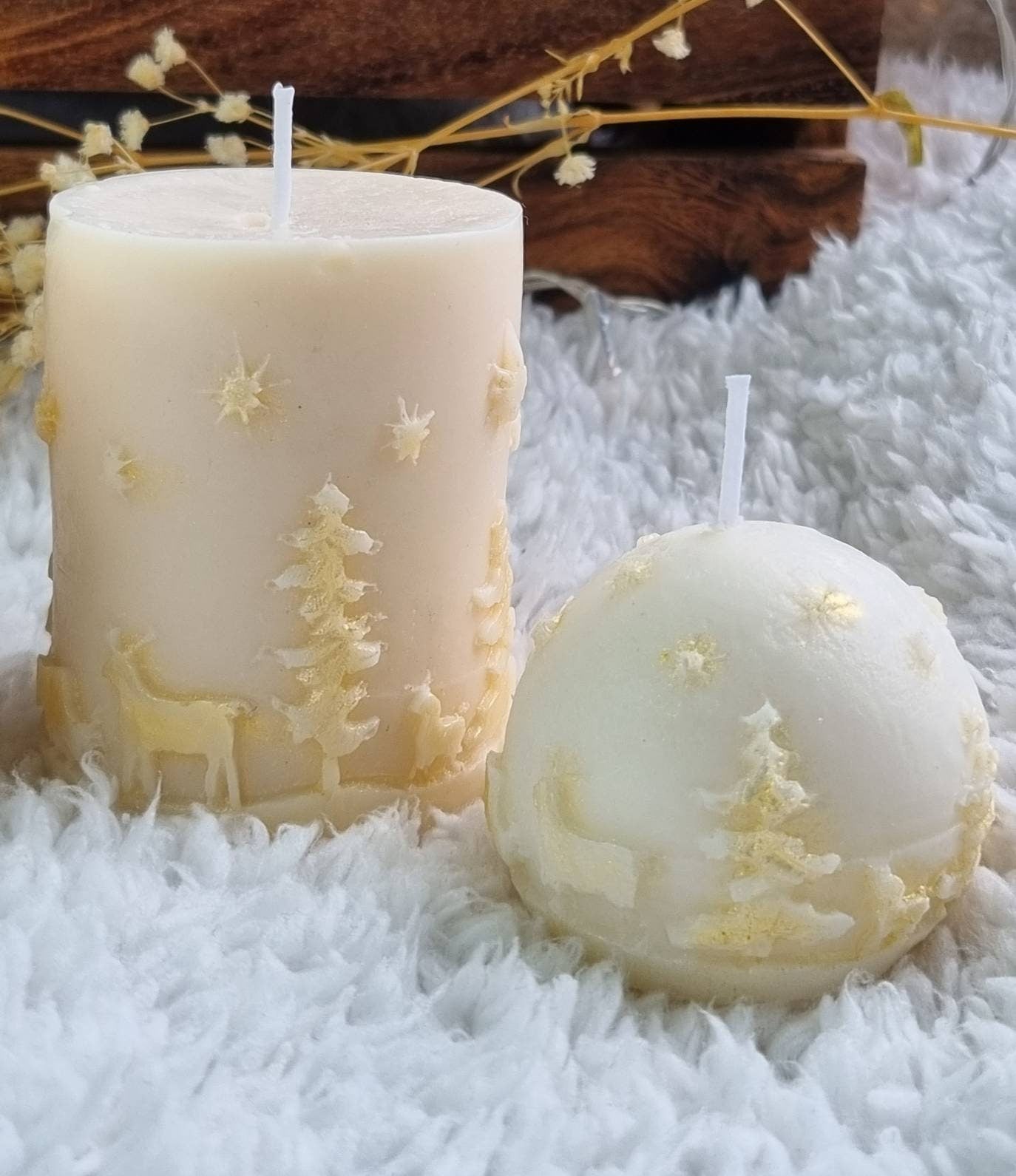 Christmas candle. Christmas decor. Set of candles. candle christmas. - My Store