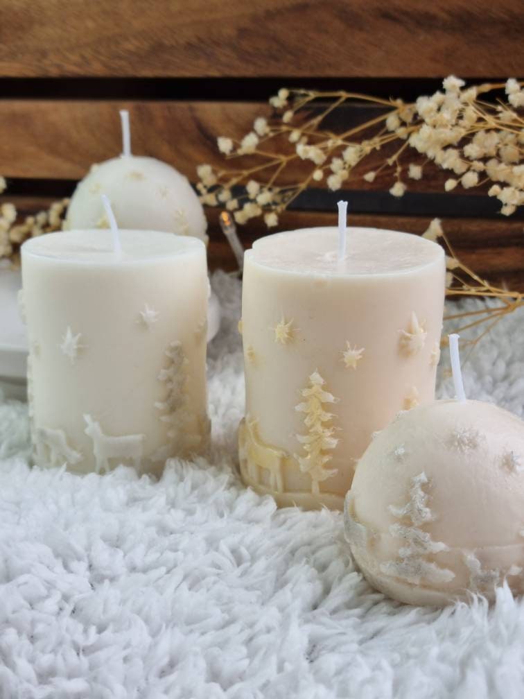 Christmas candle. Christmas decor. Set of candles. candle christmas. - My Store