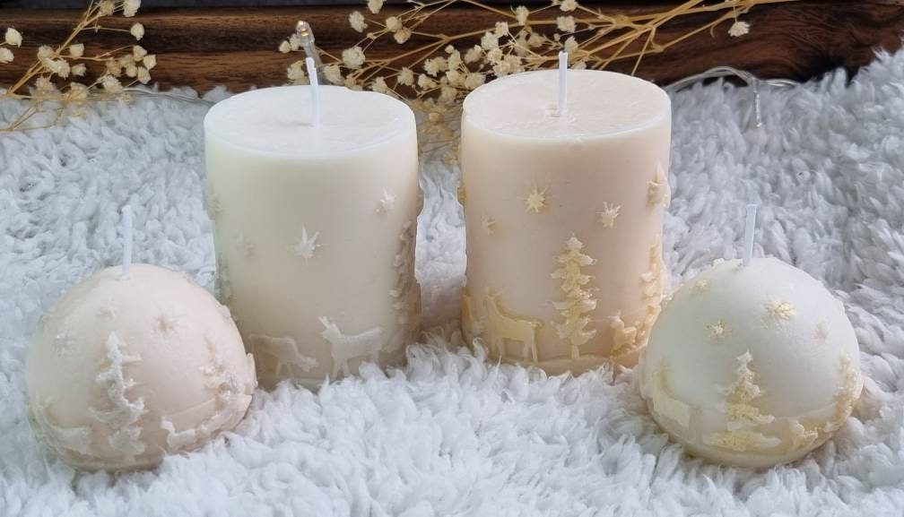 Christmas candle. Christmas decor. Set of candles. candle christmas. - My Store