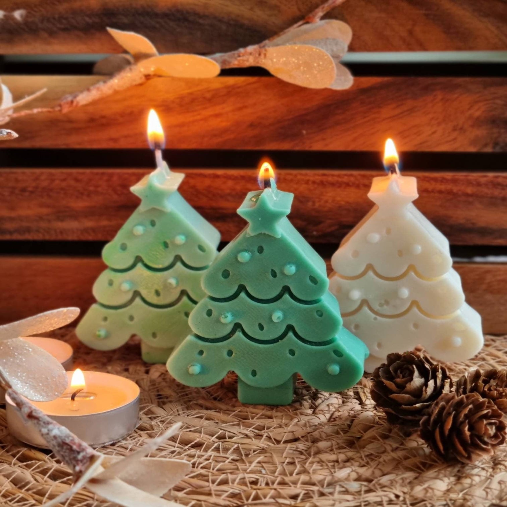 Christmas tree candle. Christmas decor gift set - My Store