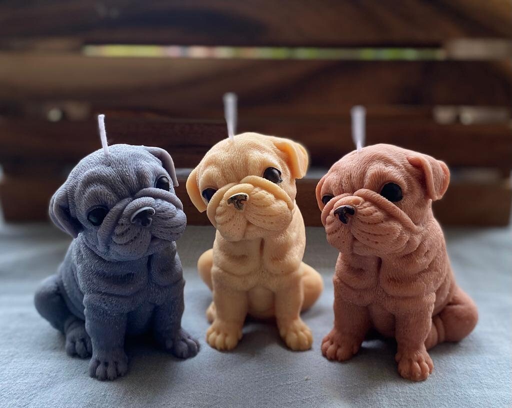 Candle. Candles. Dog Candle. Bulldog candle. Pug gift - My Store