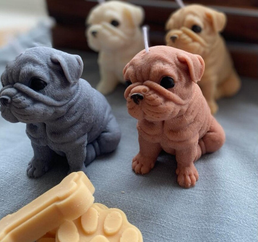 Candle. Candles. Dog Candle. Bulldog candle. Pug gift - My Store