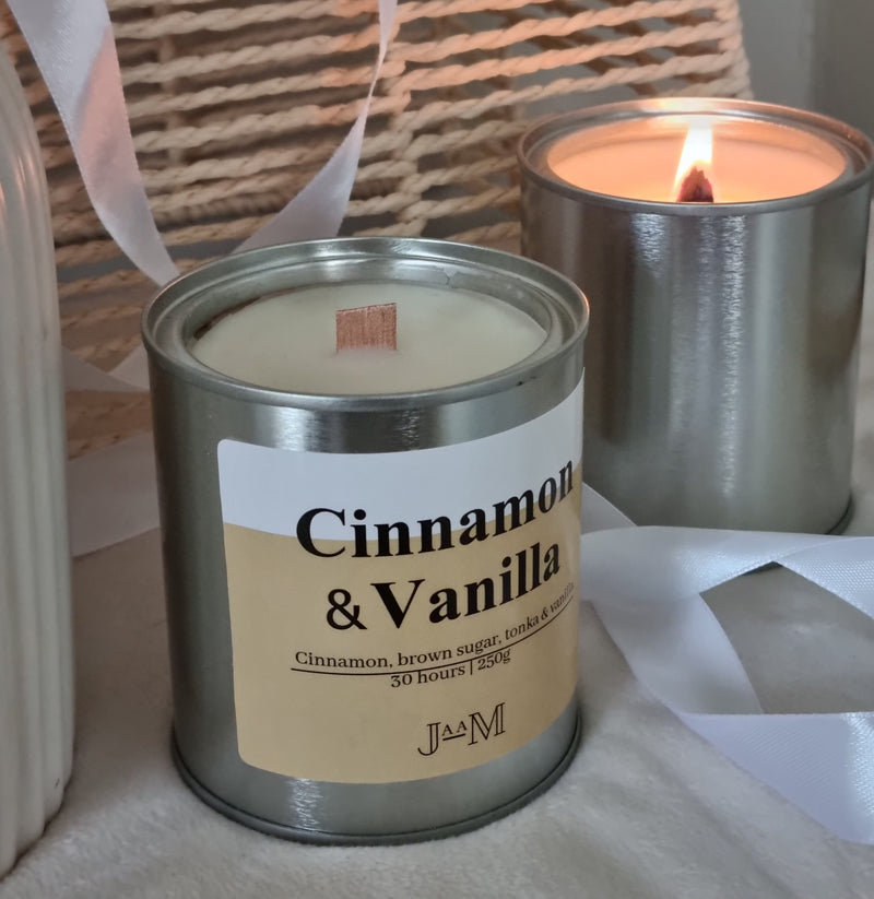 Cinnamon & Vanilla wood wick candle. - My Store