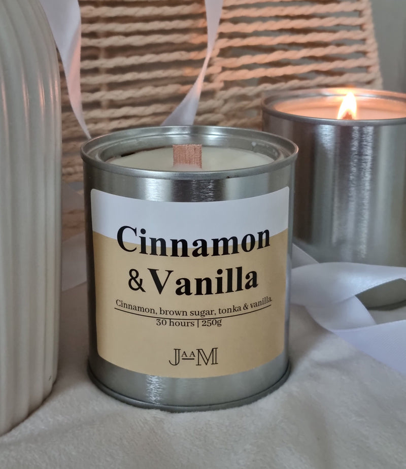 Cinnamon & Vanilla wood wick candle. - My Store