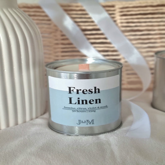 Fresh Linen Wood Wick Candle - My Store