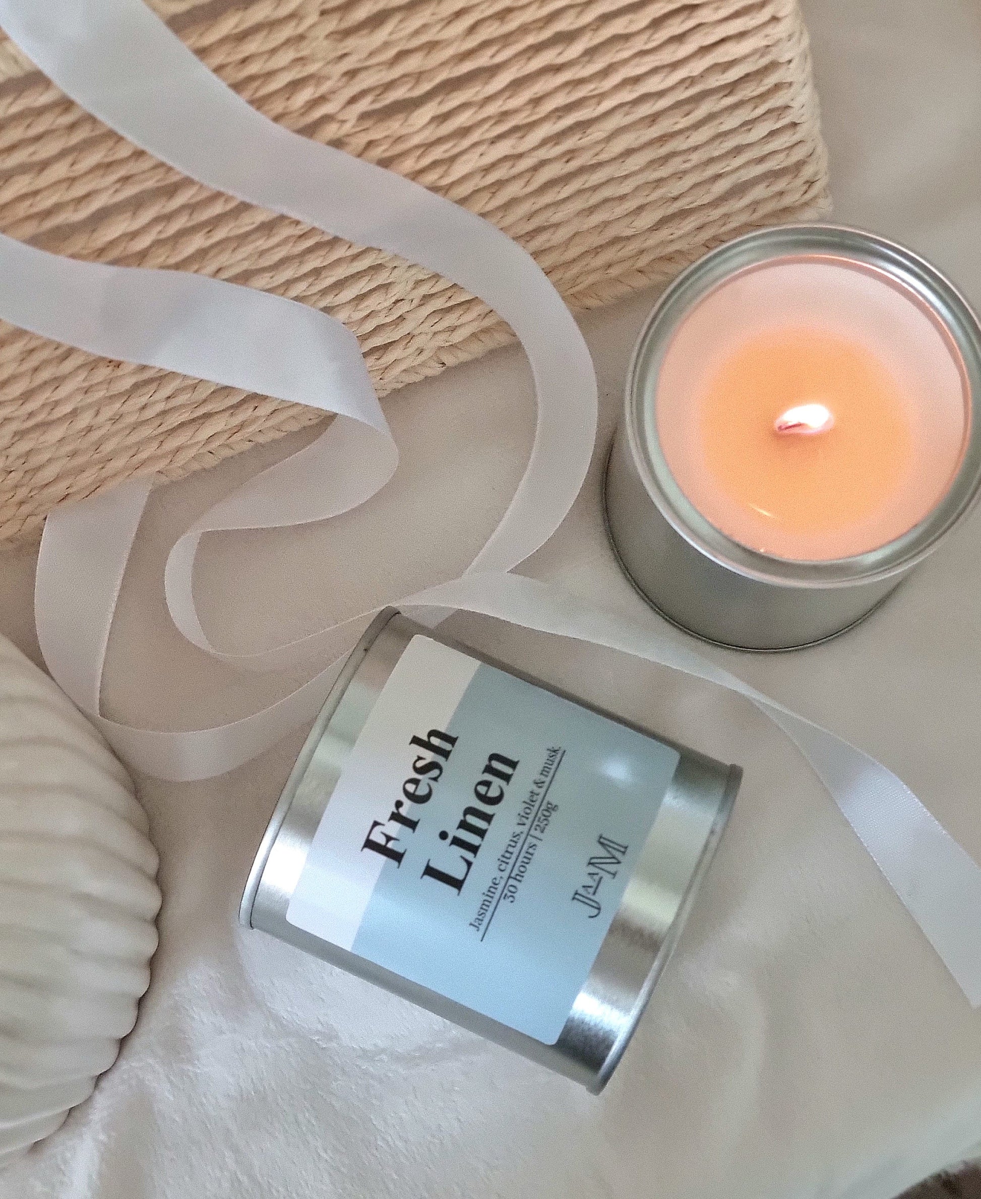 Fresh Linen Wood Wick Candle - My Store