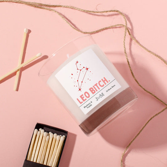 Leo candle. Leo birthday candle. Leo gift. Star sign gift. Cheeky star sign. Candle gift. - My Store
