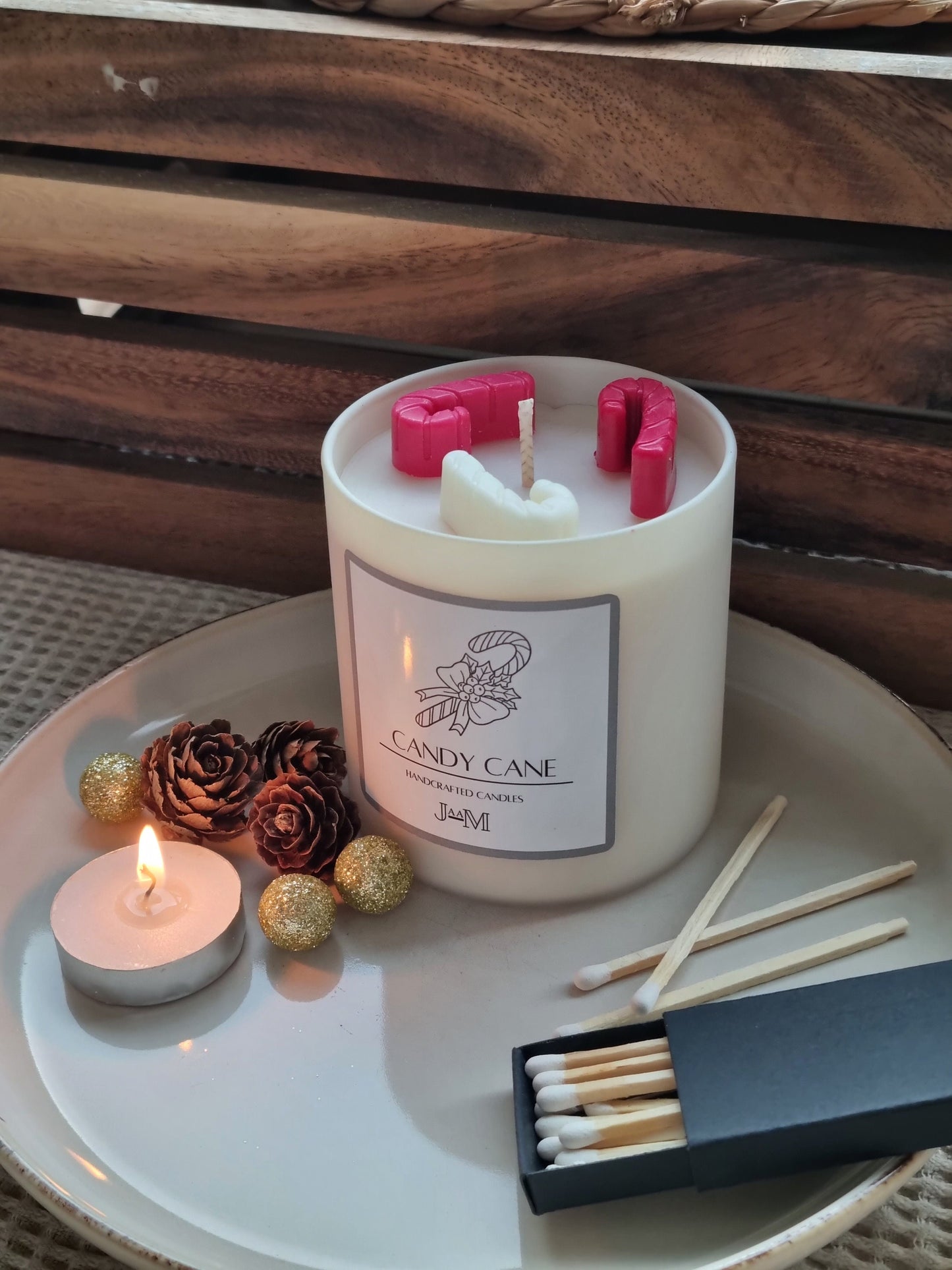 Candy cane candle. Christmas candle decor. Candle. Candle gift. Christmas scent. Candy canes - My Store