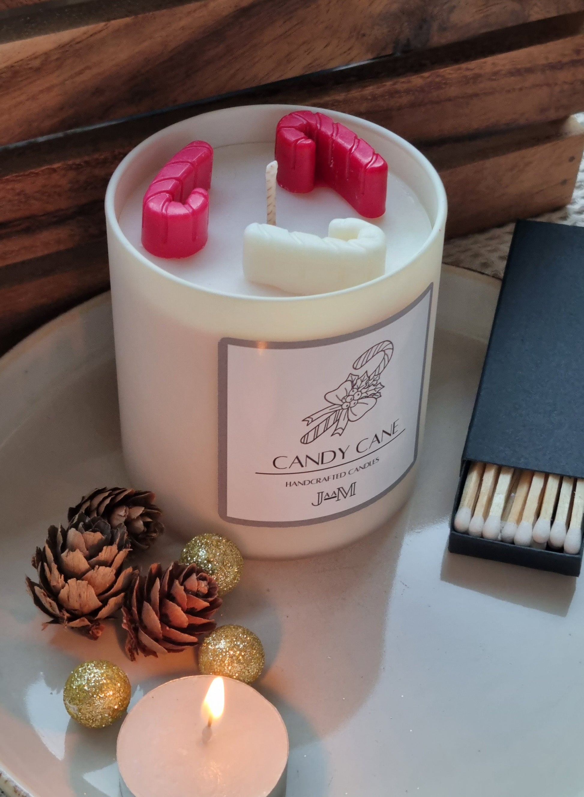 Candy cane candle. Christmas candle decor. Candle. Candle gift. Christmas scent. Candy canes - My Store
