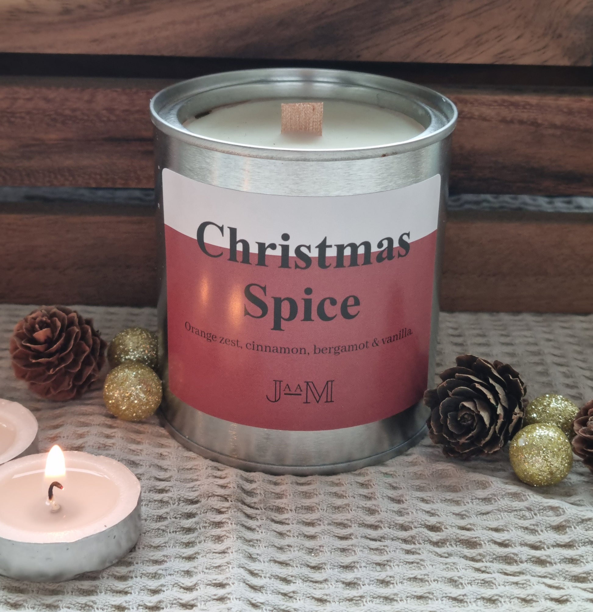 Christmas spice candle. wood wick candle. Christmas candle. Wooden wick candle. Christmas decor - My Store