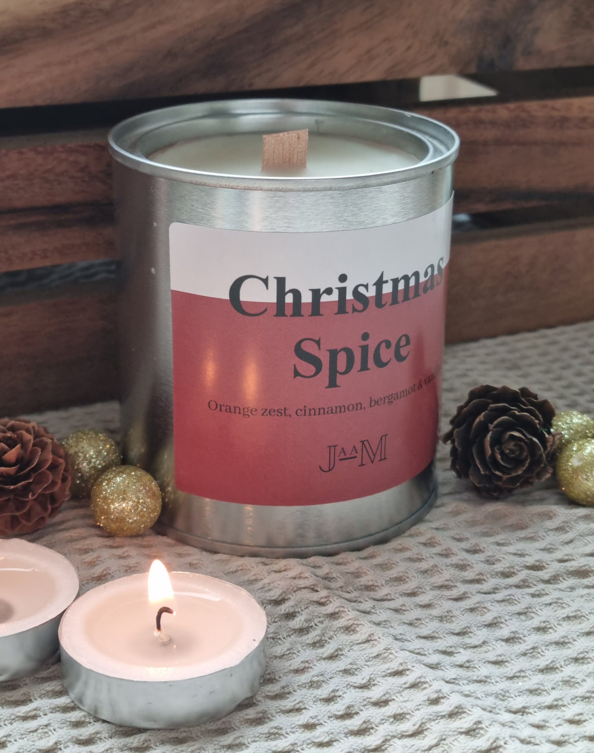 Christmas spice candle. wood wick candle. Christmas candle. Wooden wick candle. Christmas decor - My Store