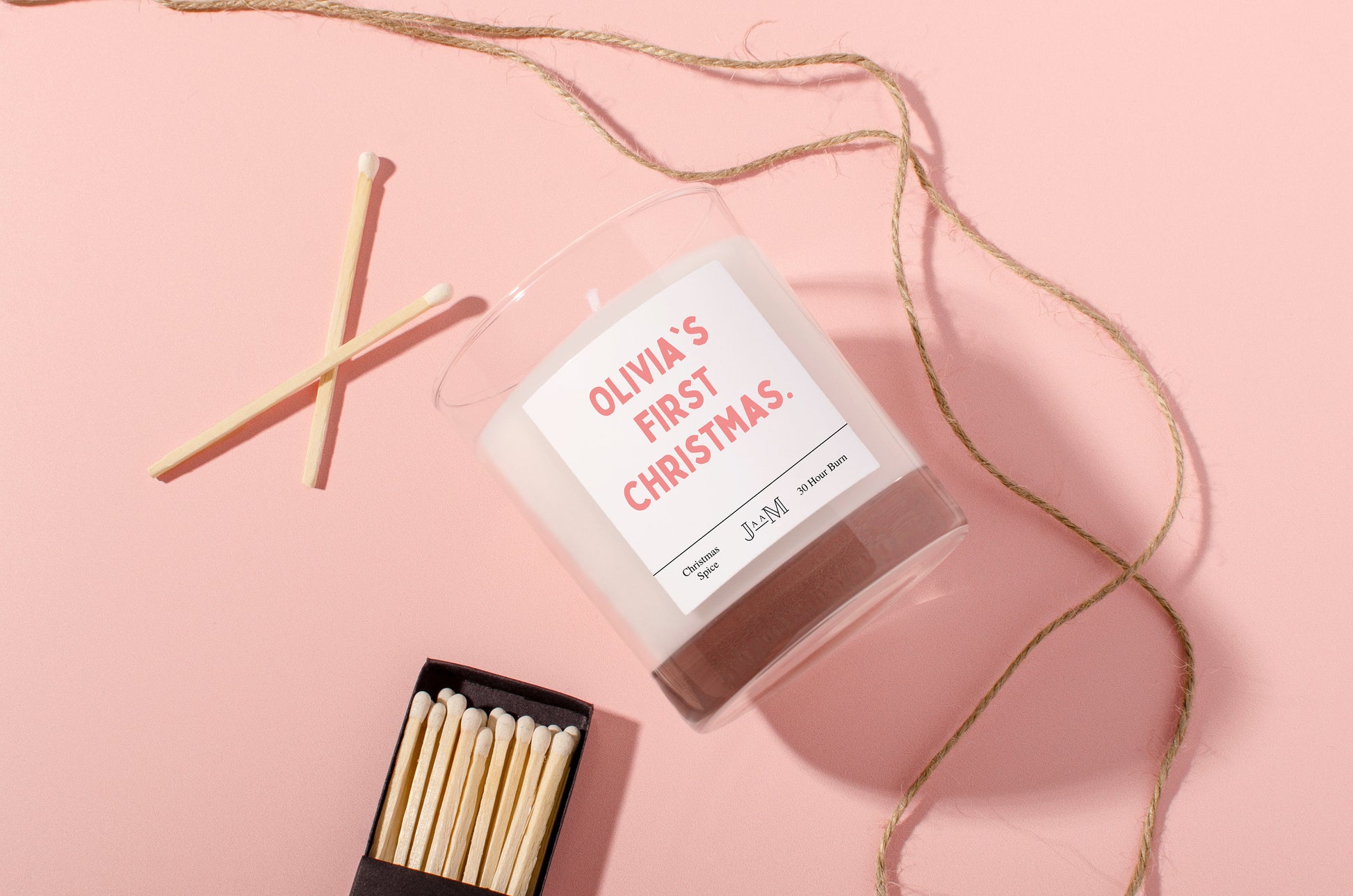 Personalised candle. Christmas personalised candle. Your name here. Customised candle. Add your text. Custom candle. - My Store