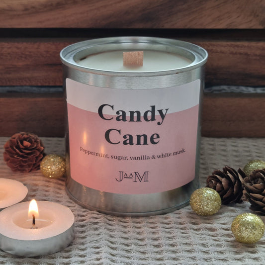 Candy Cane Wood Wick Candle