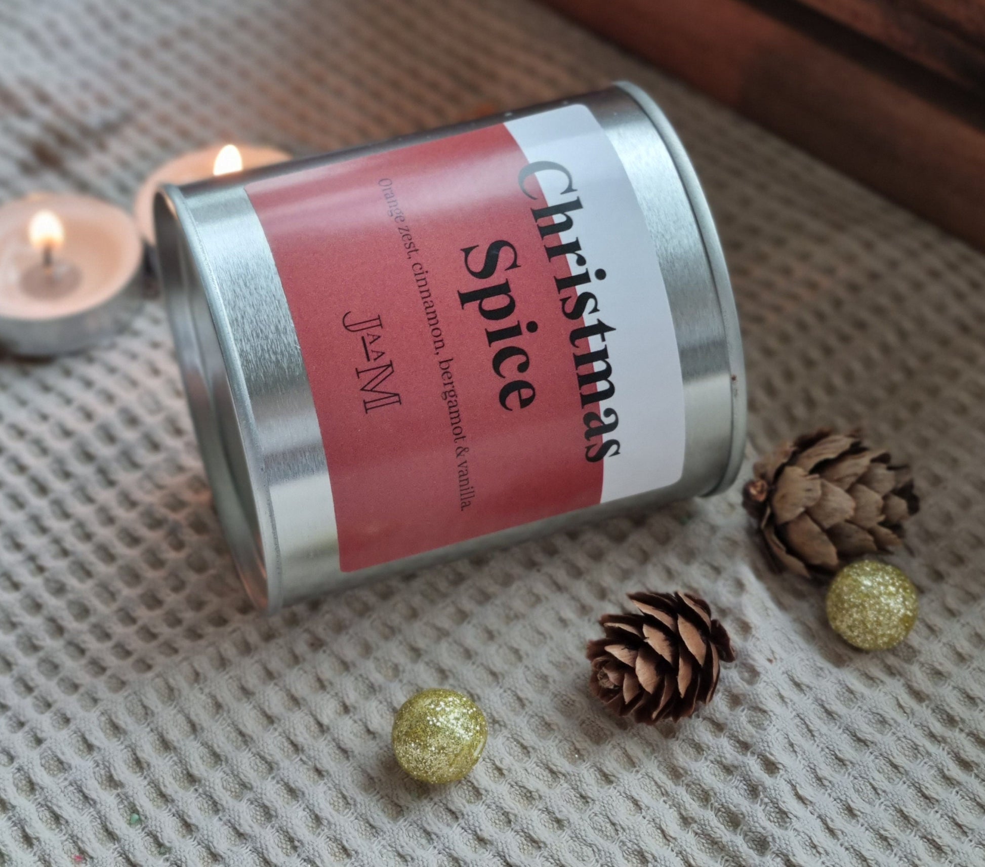 Christmas spice candle. wood wick candle. Christmas candle. Wooden wick candle. Christmas decor - My Store