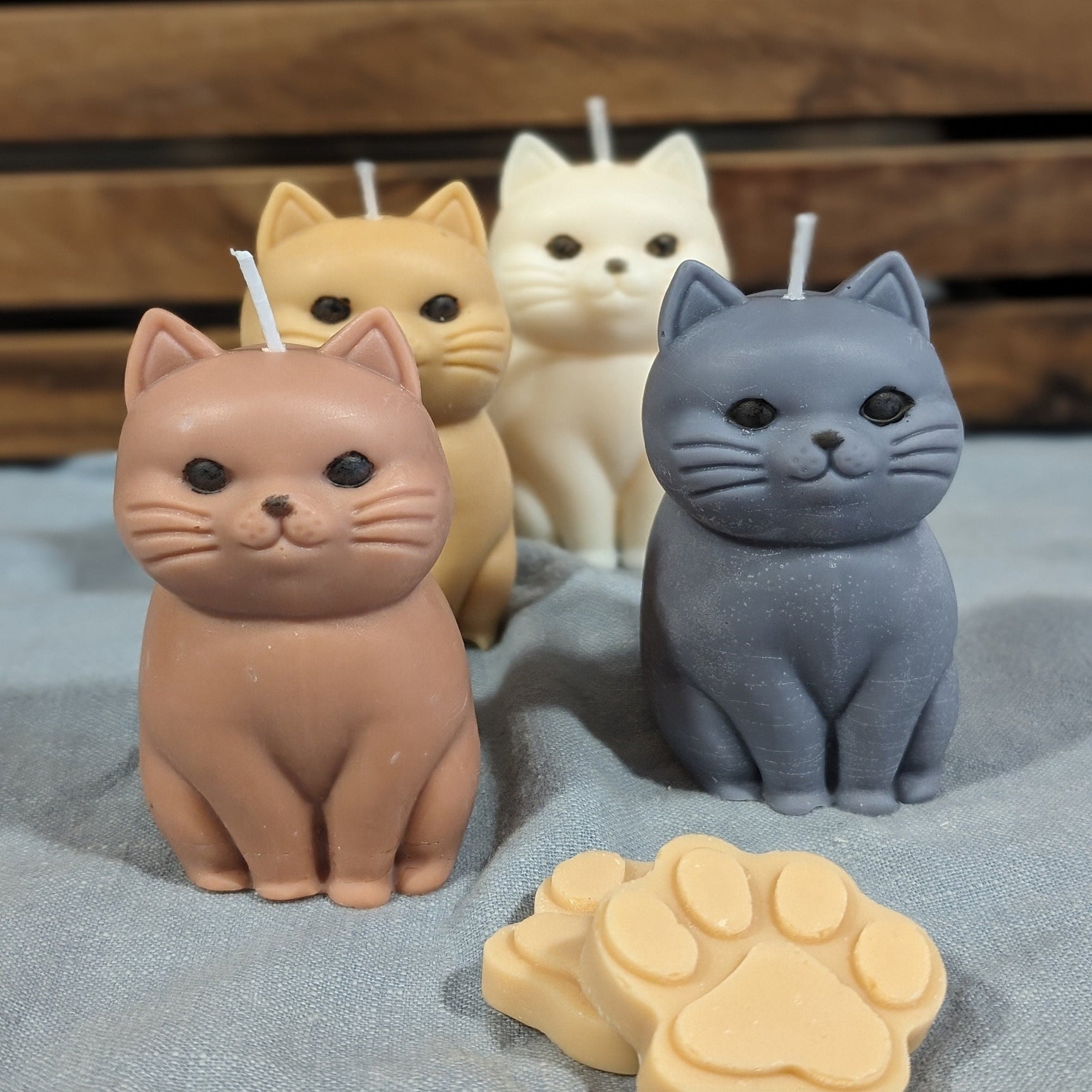 Cat candle. Fat cute cat decor. - My Store