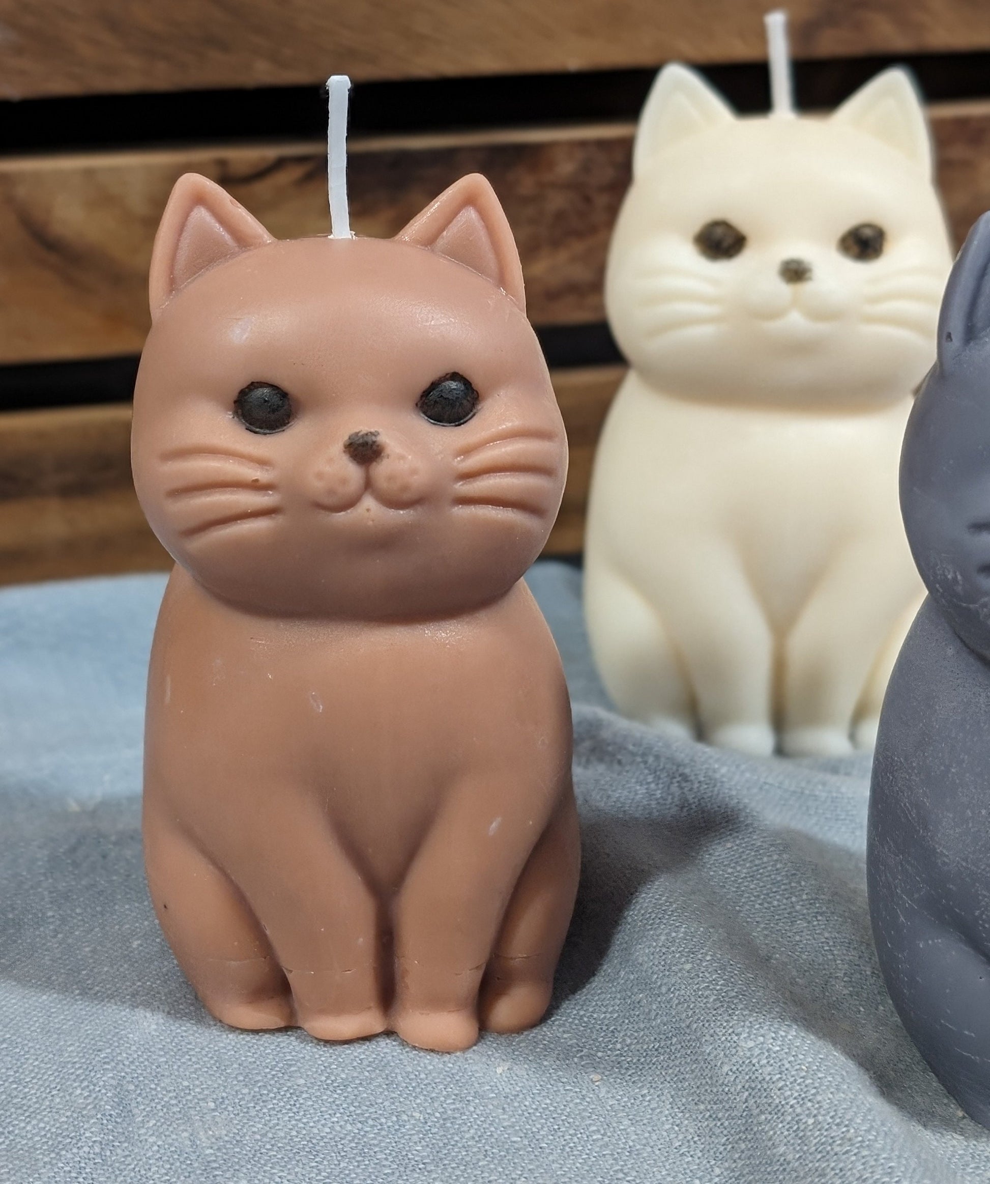 Cat candle. Fat cute cat decor. - My Store