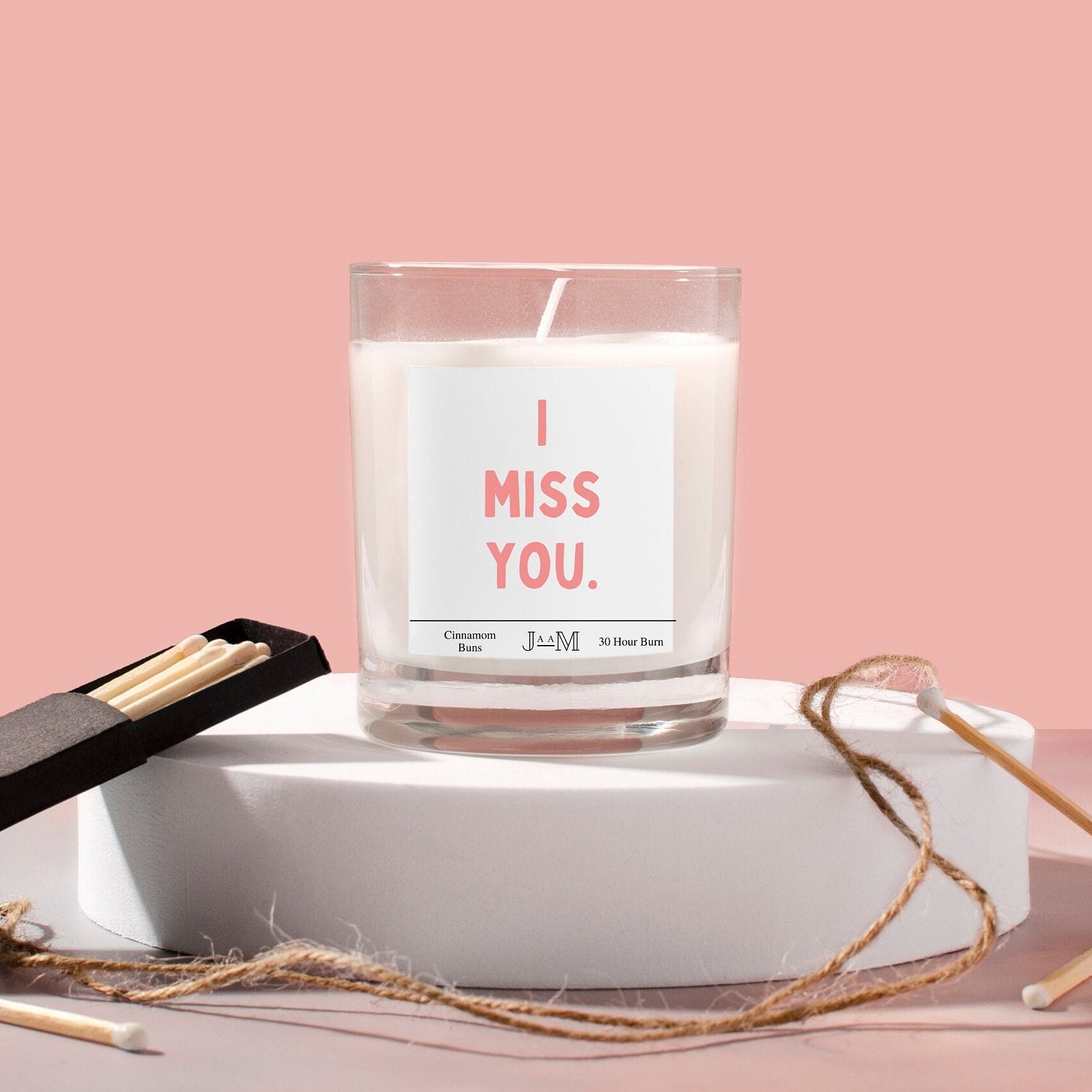 Miss you gift. Missing you. Miss you candle.  Candle gift set. Missing you for her - My Store