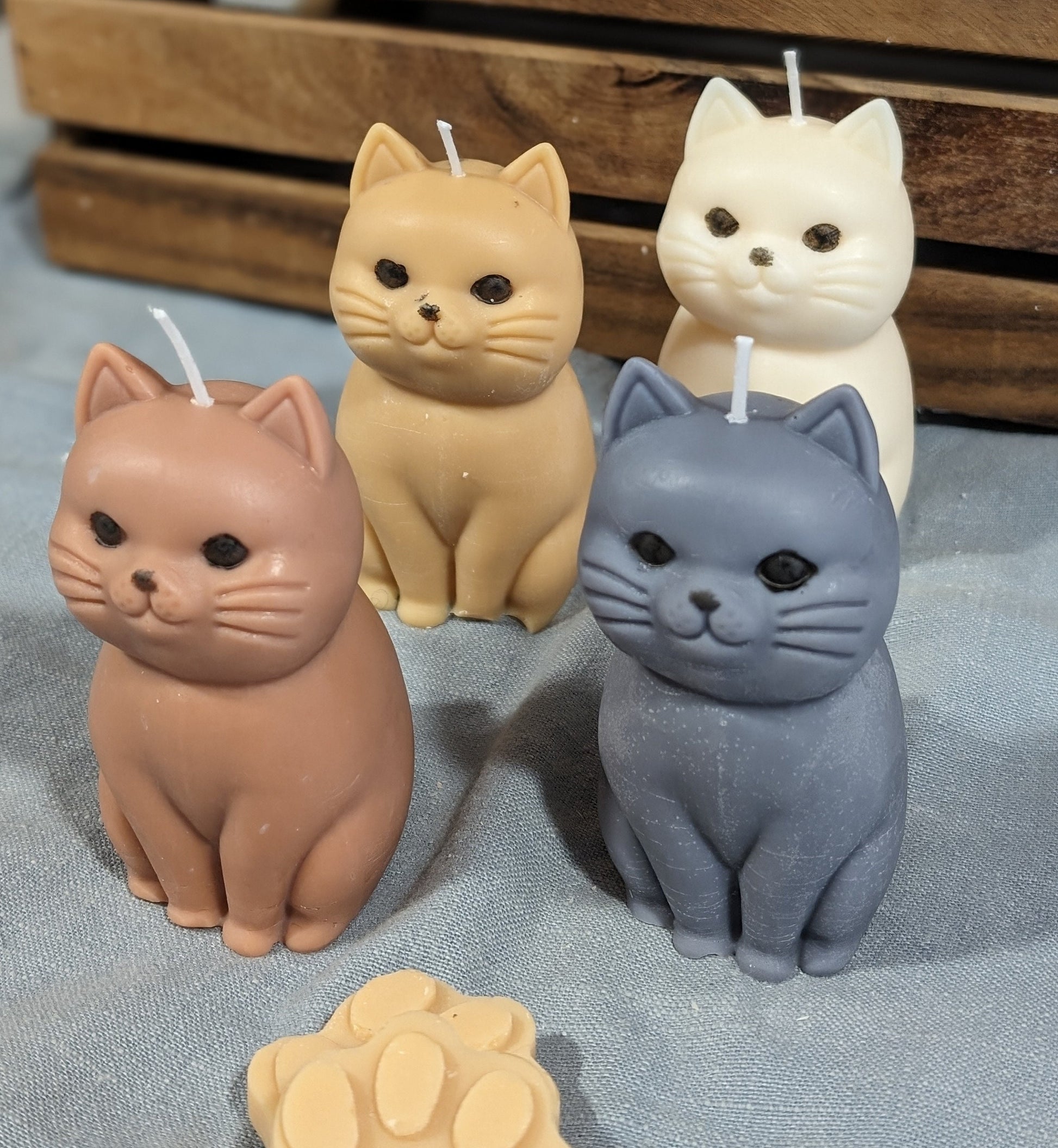 Cat candle. Fat cute cat decor. - My Store