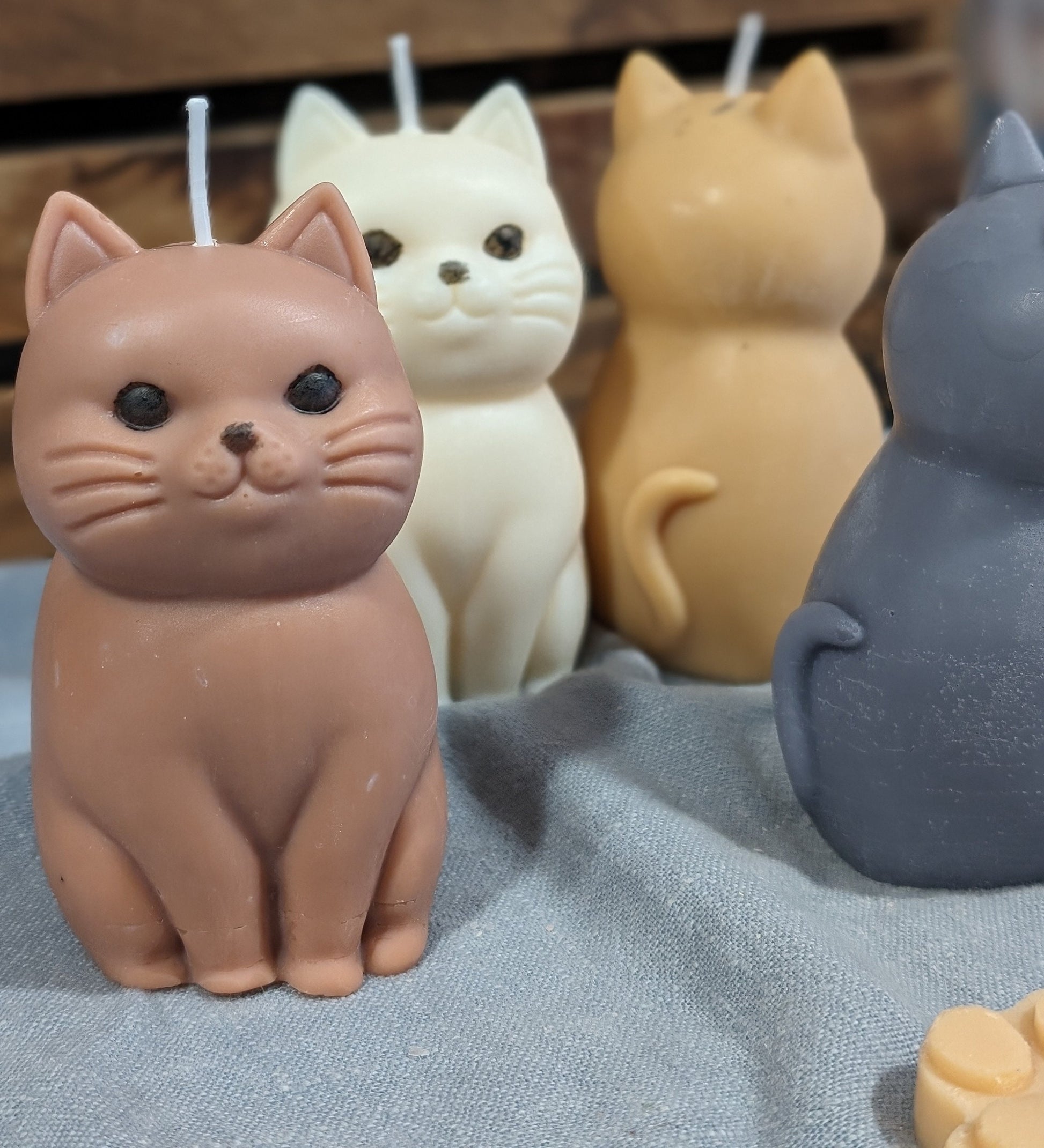 Cat candle. Fat cute cat decor. - My Store