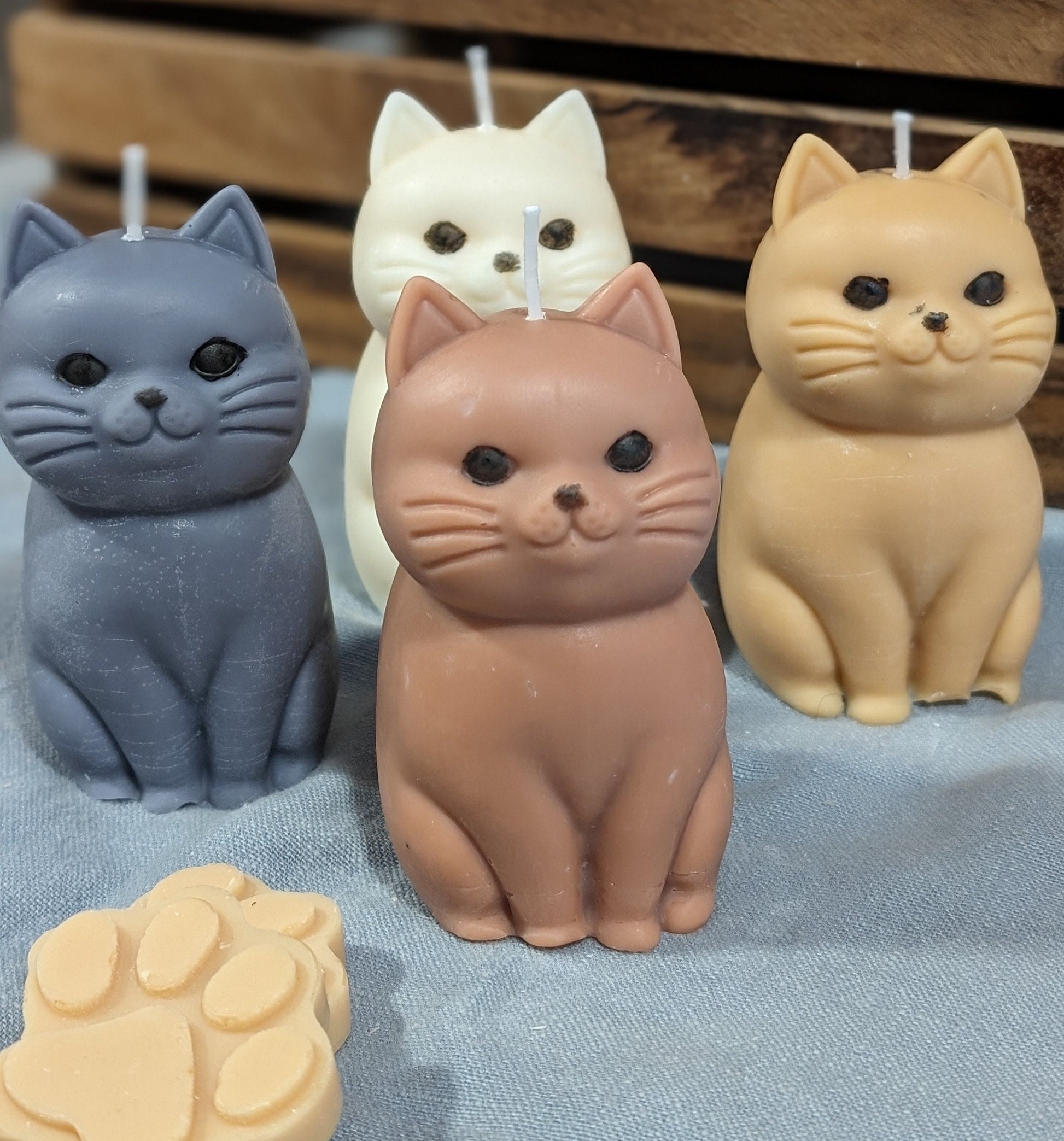 Cat candle. Fat cute cat decor. - My Store