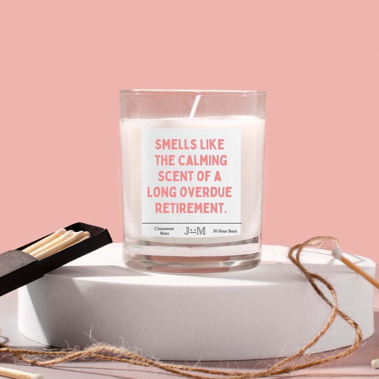 Overdue Retirement Candle Gift
