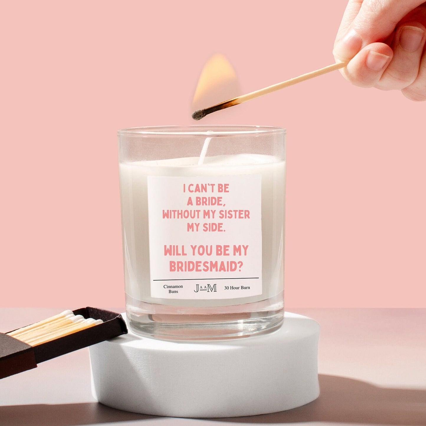 Sister Bridesmaid Proposal Candle
