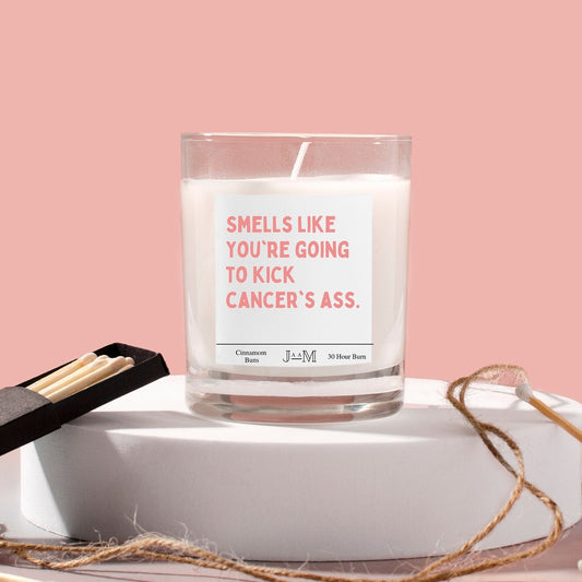 Kick Cancers Ass Candle Gift