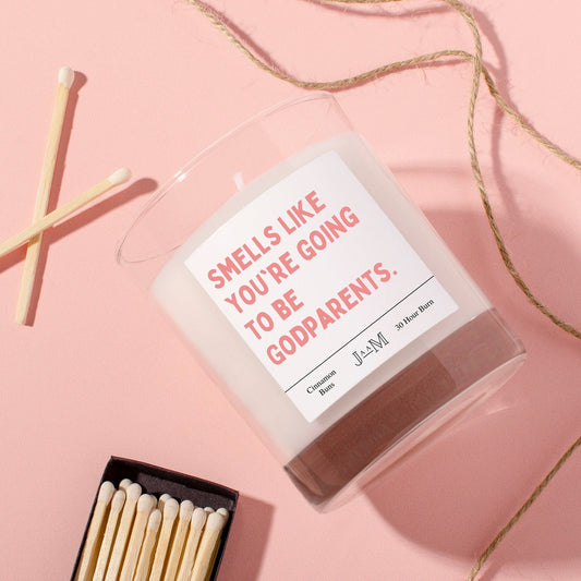 Godparents gift. Couple godparents proposal. Going to be a godparent. Candle gift godparent. Cheeky godparent gift - My Store
