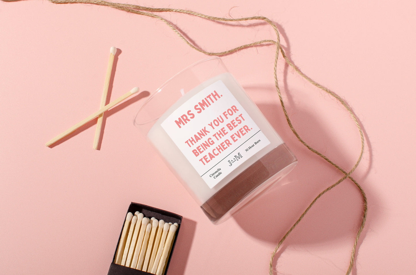 Teacher gift. Thank you teacher. Personalised teacher gift. End of year teacher. candle gift. Best teacher - My Store