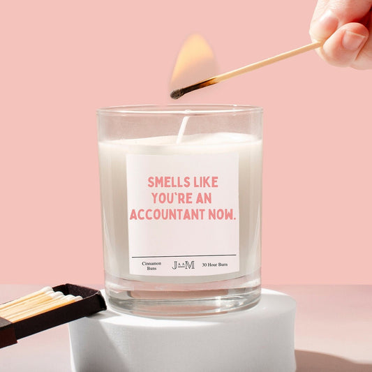 New accounant. Qualified accountant. Gift for accountant. Smells like accountant. Candle gift. - My Store