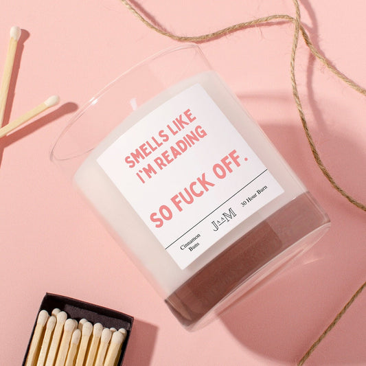 Reading candle. Funny reading candle. Smells like reading. Fuck off I&#39;m reading - My Store