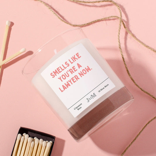 New lawyer. Qualified lawyer. Smells like lawyer. Candle gift. Law school gift. - My Store