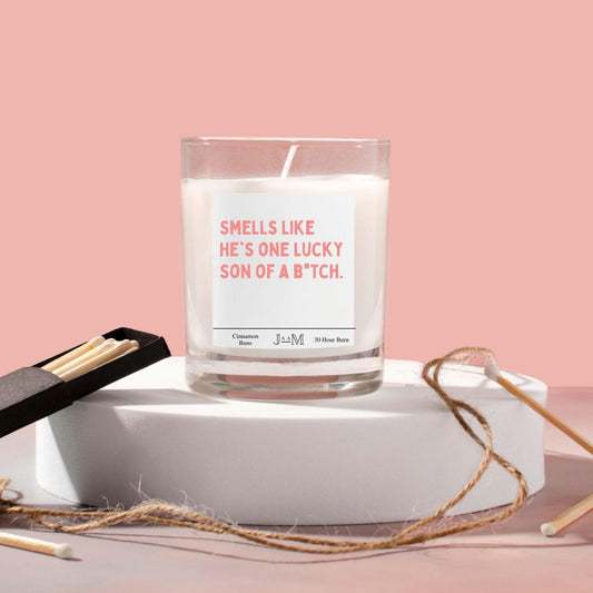 Lucky Son Of A Bitch Engaged Candle Gift