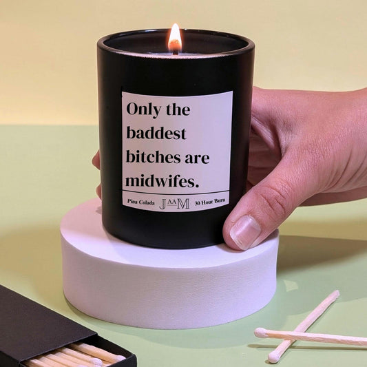 New midwife gift. Baddest bitch modwife. Midwife candle gift set. Qualified midwife. - My Store