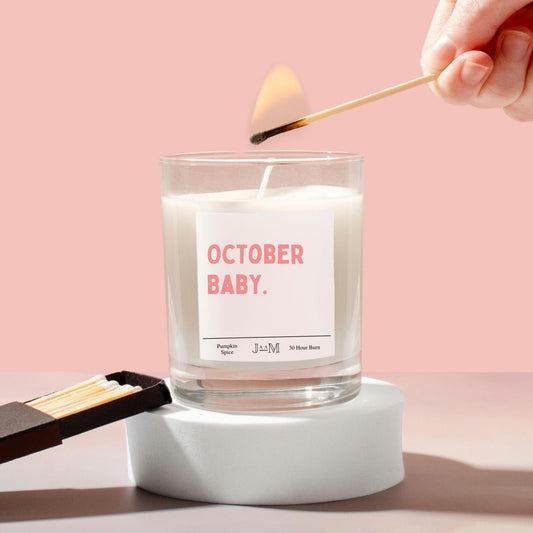 October Baby Birthday Candle