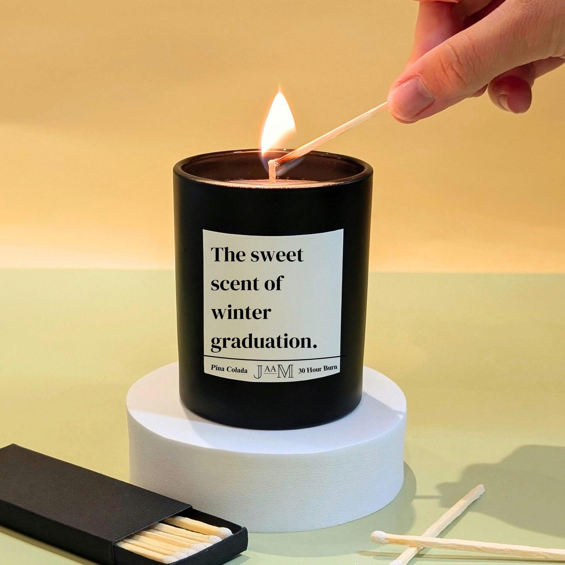 Winter graduation. December graduation. Completed degree.  Graduation gift. Candle gift graduation - My Store